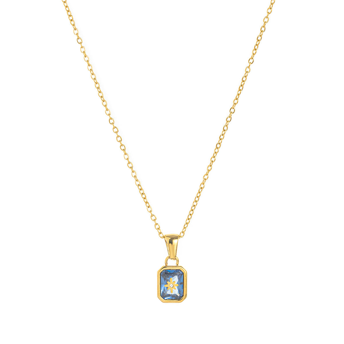 Titanium Steel Birthstones Necklace Pendant