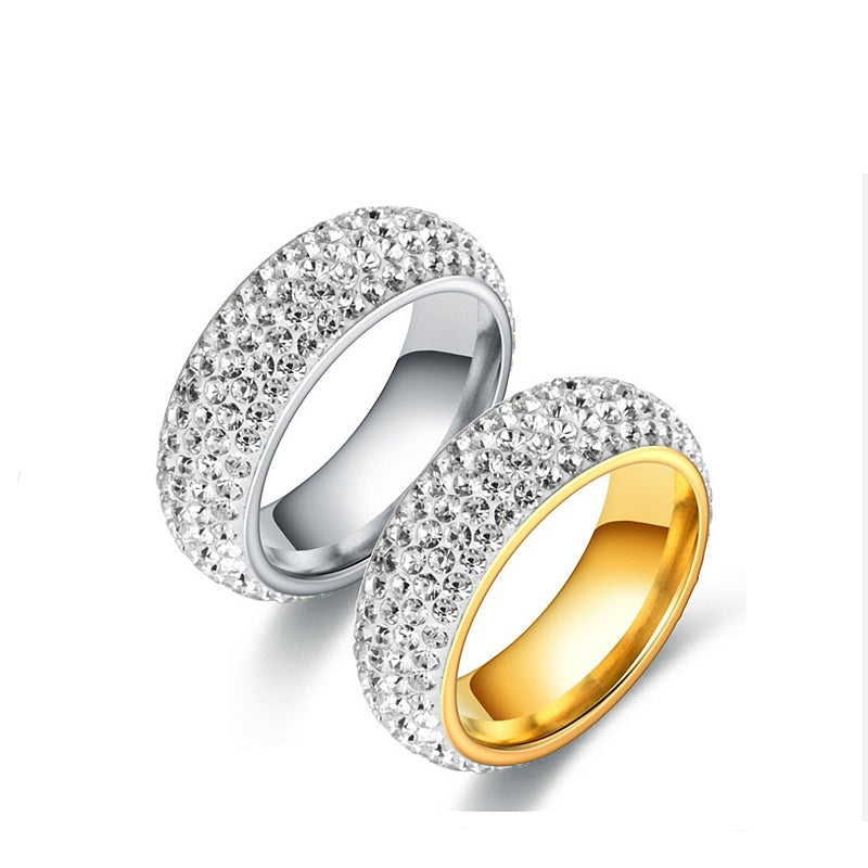 Starry Night Eternity: U-Shape Iced Titanium Band