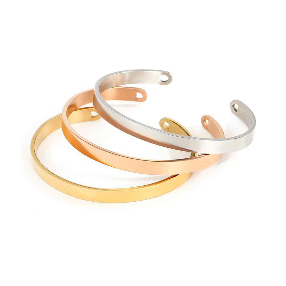 Pure Harmony: Smooth Titanium Couple’s Bangle