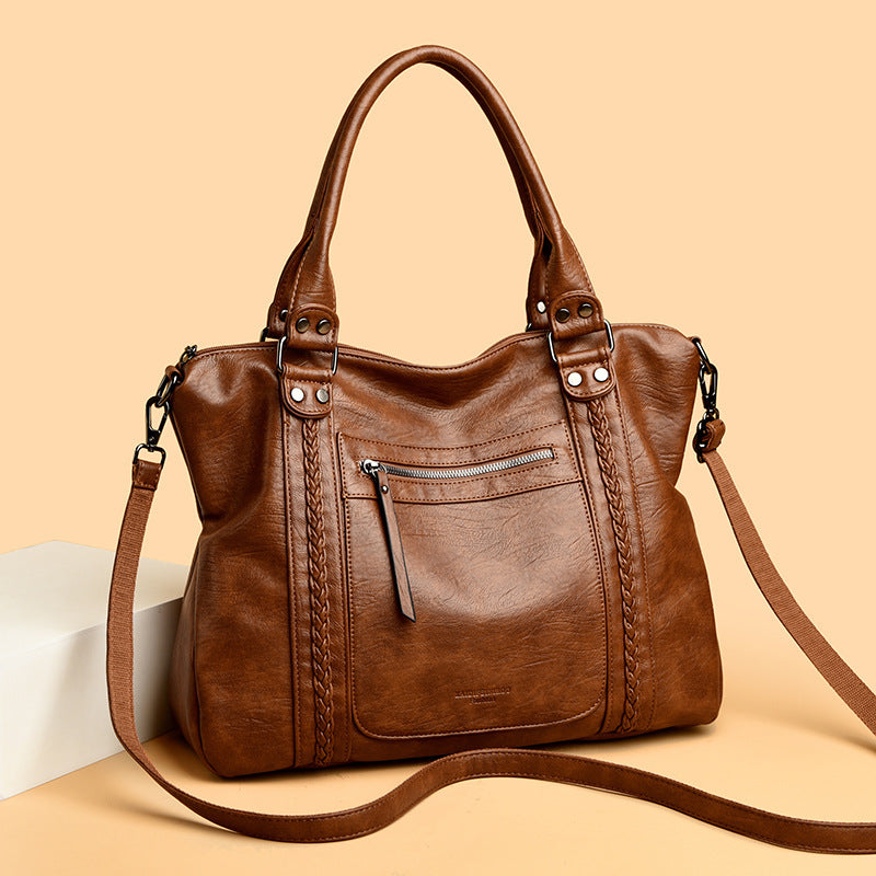 The Heritage Square: Vintage Genuine Leather Crossbody & Shoulder Bag