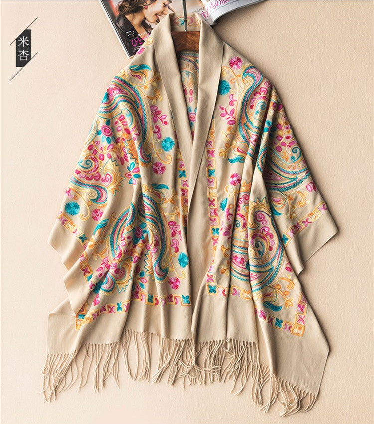Coco Twoce Heritage Luxe: Ethnic Embroidered Statement Shawl