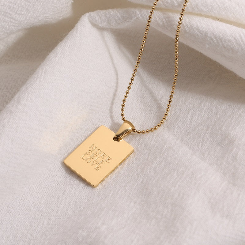 Inspirational Tag Pendant Necklace | Premium Titanium Collection