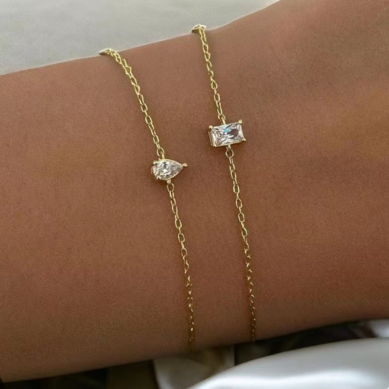 Radiant Geometry: The Zircon Inset Titanium Slim Bracelet
