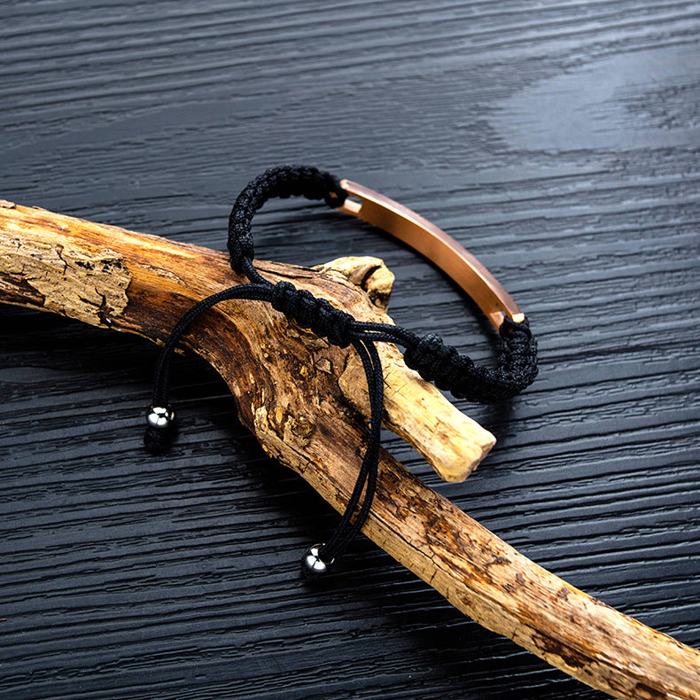 Entwined Souls: Braided Geometric Titanium Couple’s Bracelet