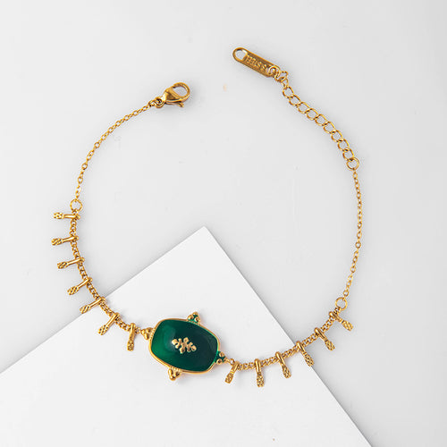 Artisan Prism: Drip-Glazed Geometric Titanium Bracelet