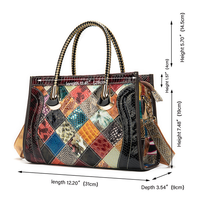 The Prism: Contrast Patent Leather Retro Bag