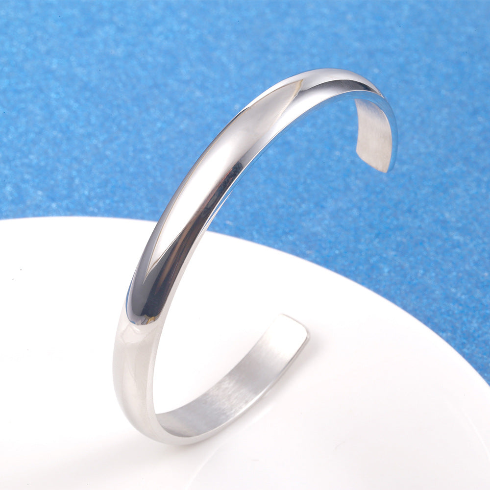 The Essential Glow: 7mm Polished C-Shape Cuff