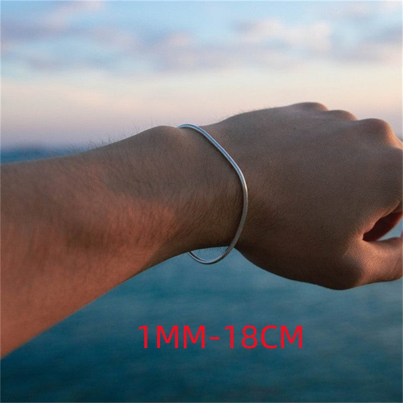 The Liquid Silk: Minimalist Snake Chain Bracelet