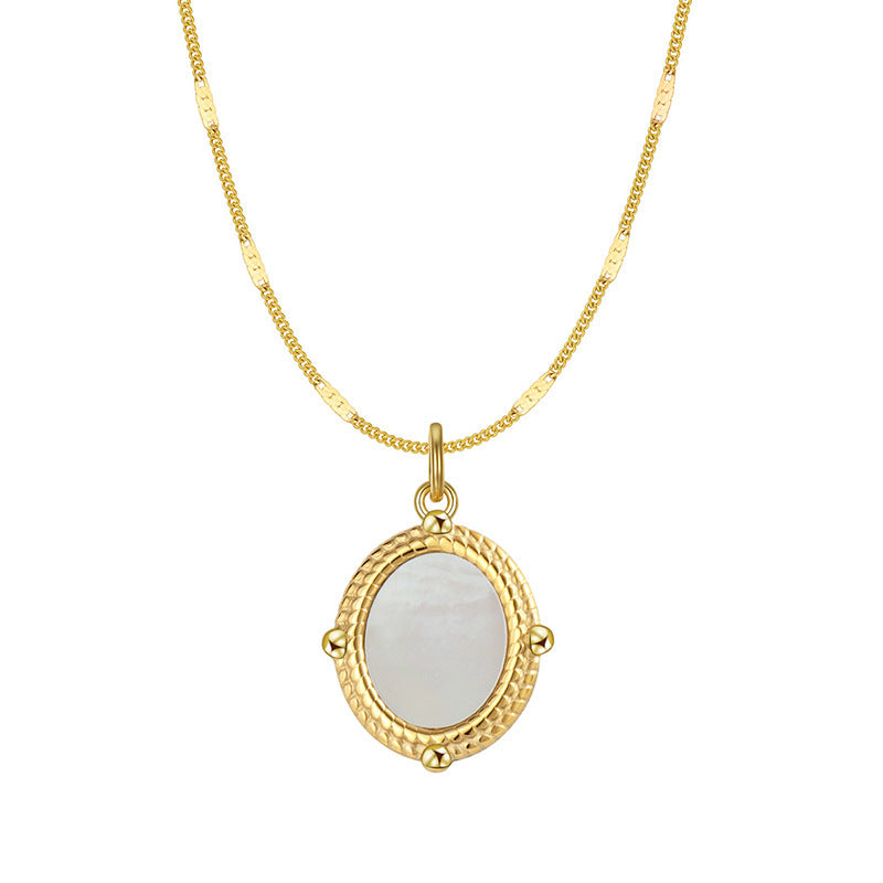 The Lustre Shell: 14K Gold-Plated Titanium Necklace