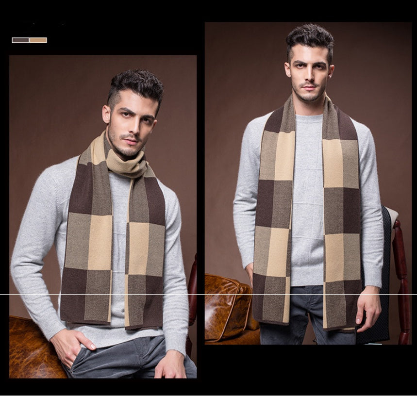Artisanal Heritage: The Jacquard Wool Plaid Scarf