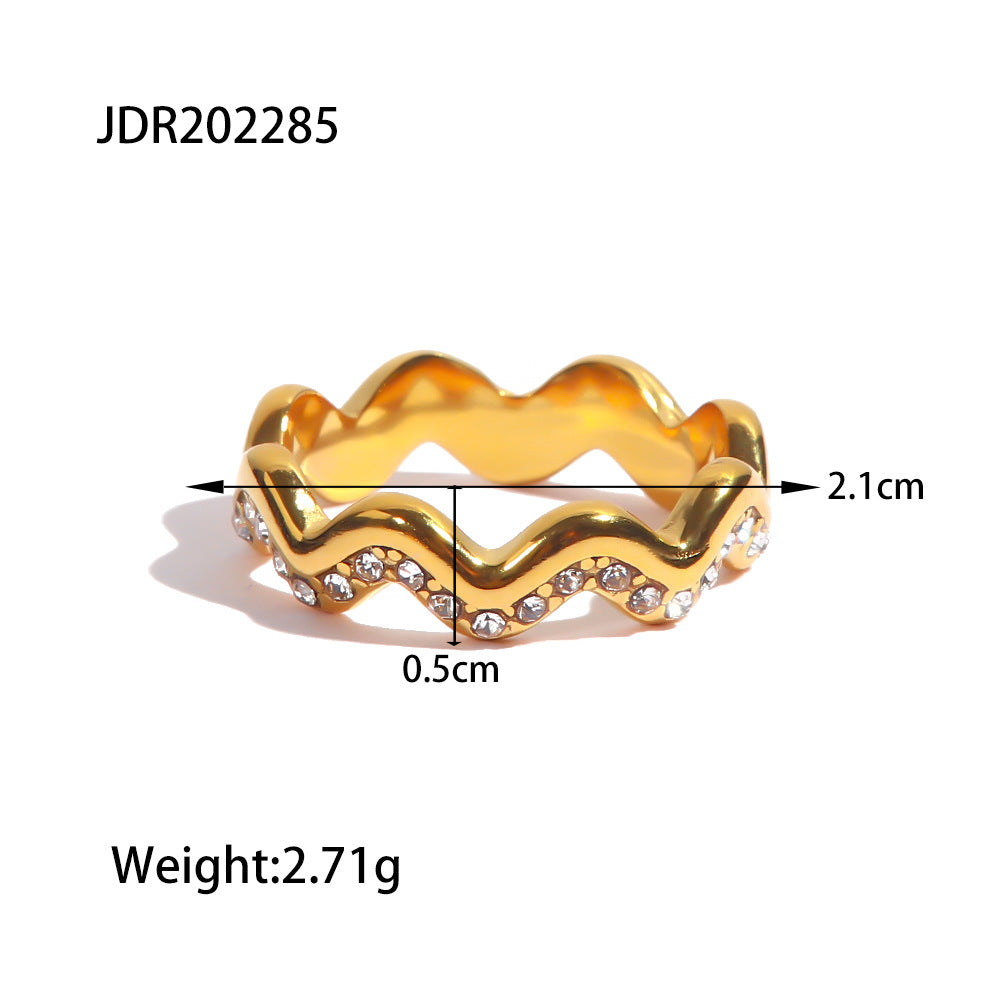 18K Gold Plated "INS Style" Geometric Ring