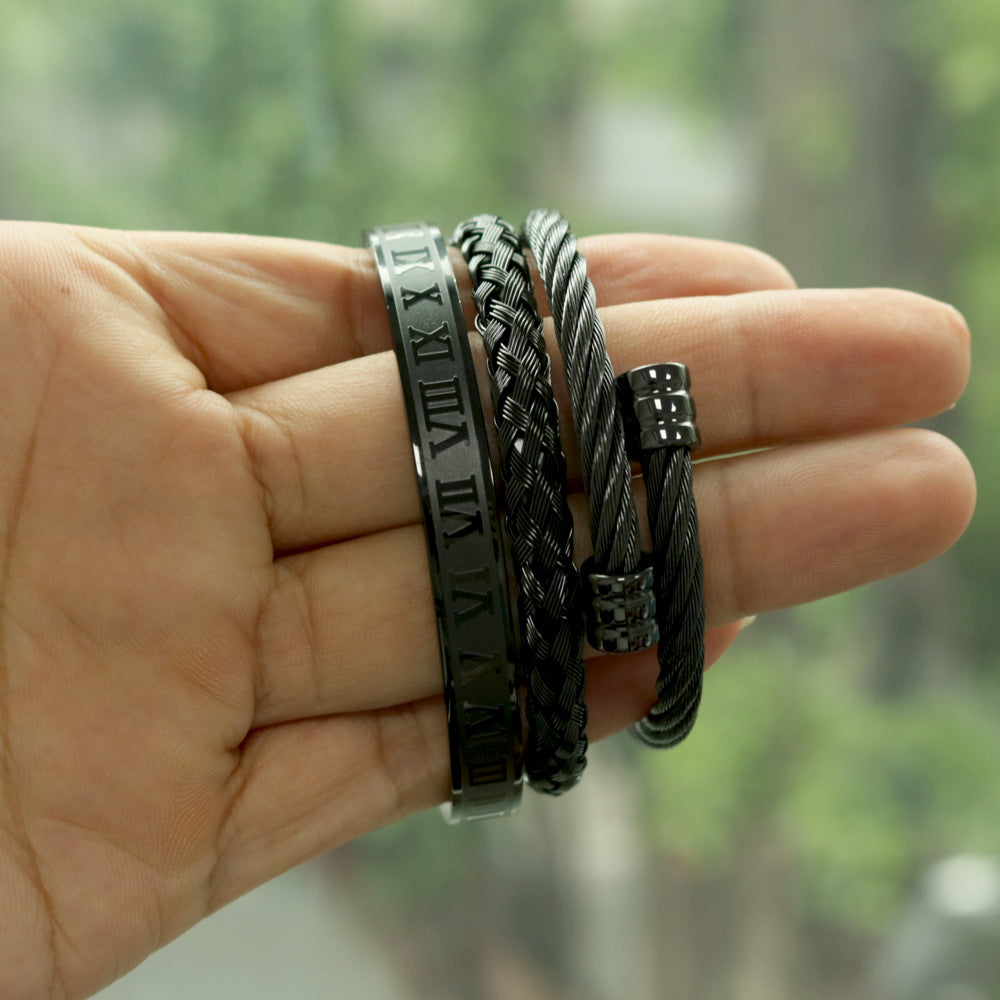 The Titanium Elite: Unisex Braided Gold Steel Bracelet