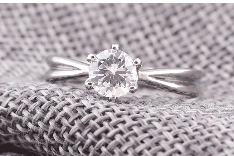 Eternal Solitaire: Brilliant-Cut Titanium Statement Ring