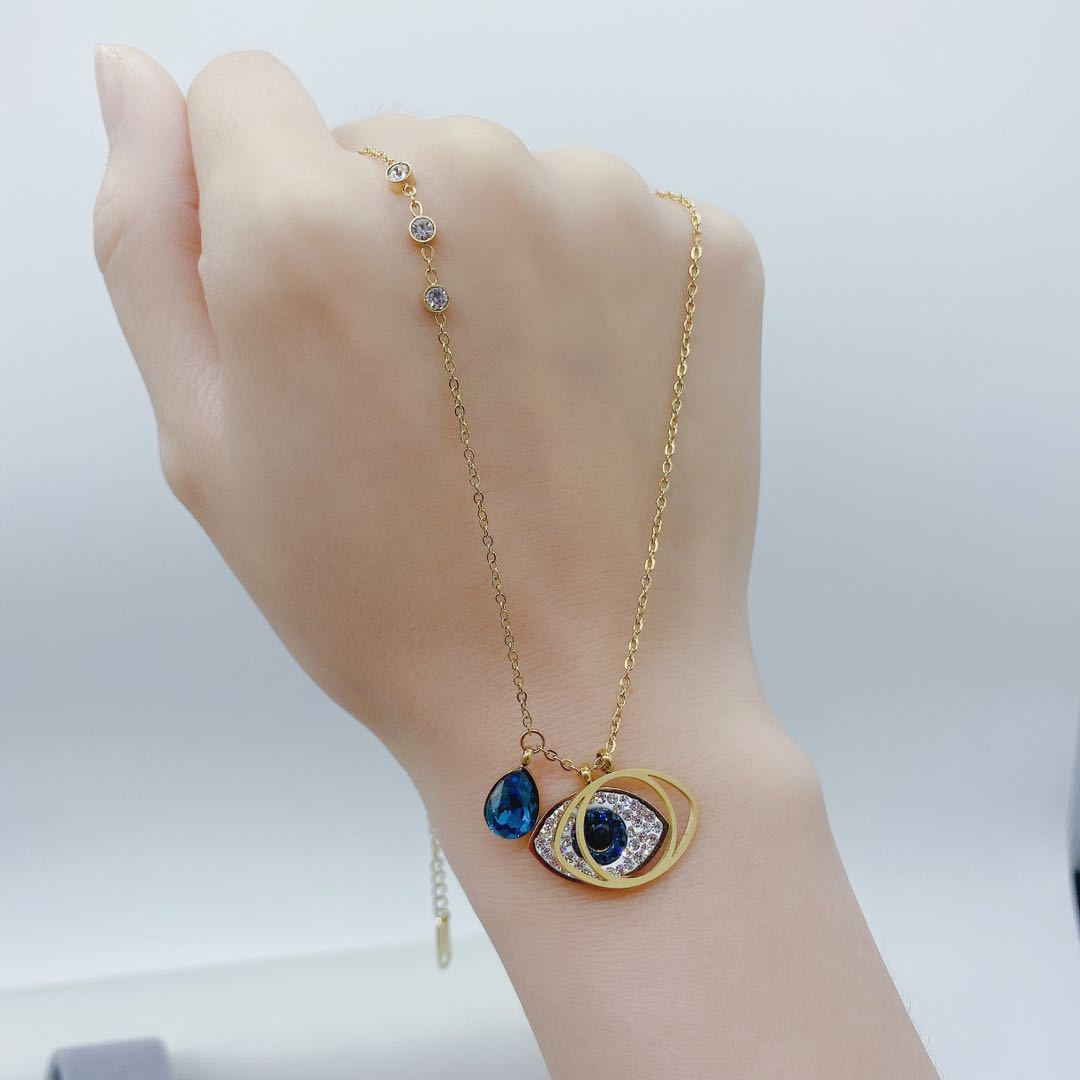 The Mystic Gaze: Diamond-Cut Devil’s Eye Necklace