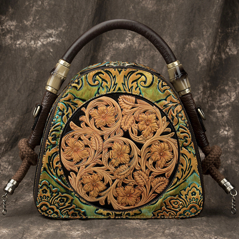 The Flora: Retro Shell-Shaped Leather Bag