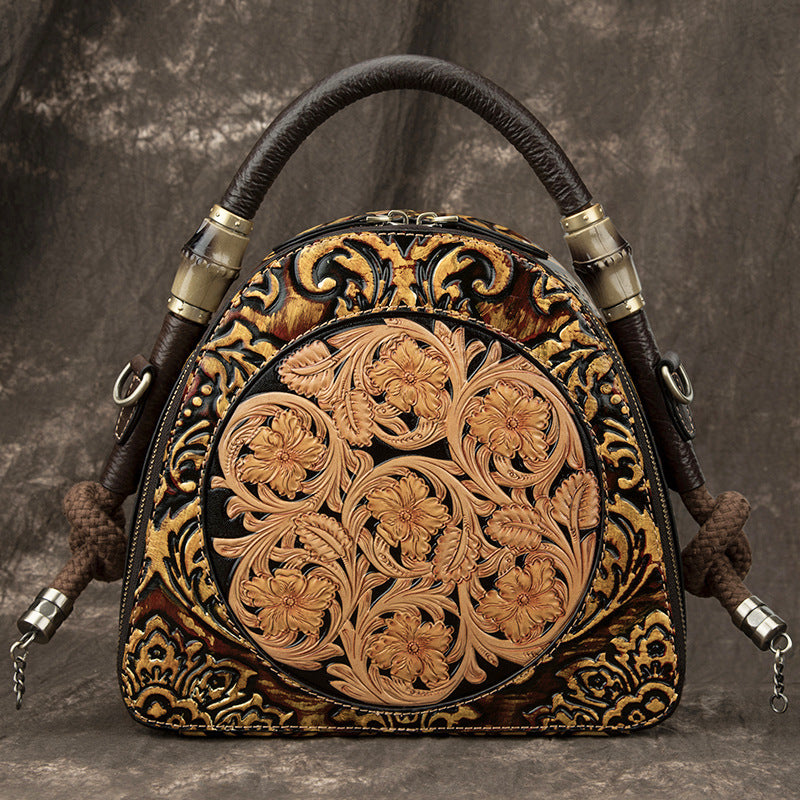 The Flora: Retro Shell-Shaped Leather Bag