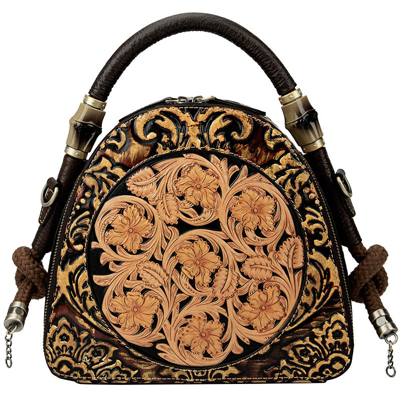 The Flora: Retro Shell-Shaped Leather Bag