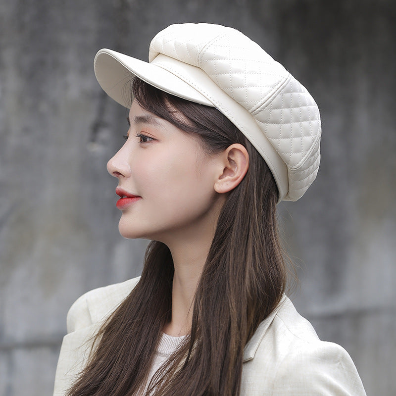 Urban Noir: The Adjustable Leather Octagonal Beret