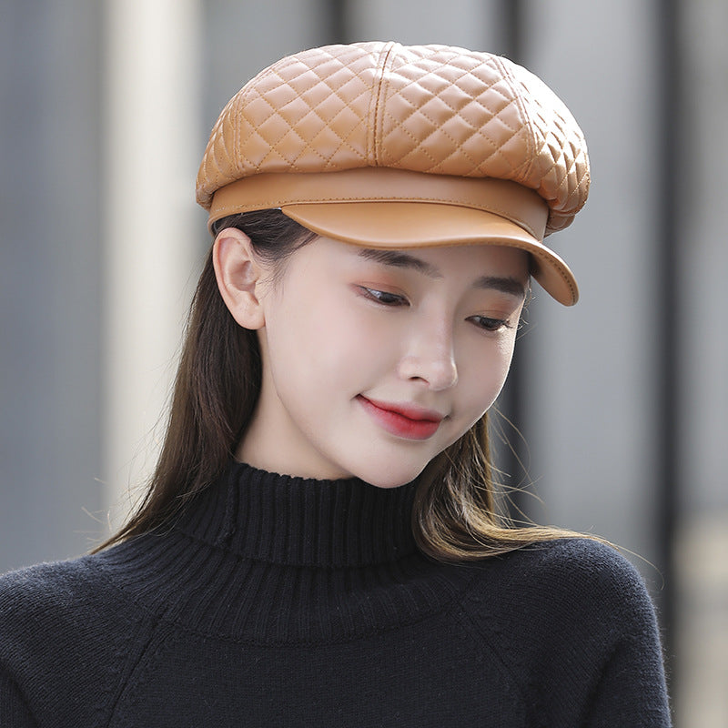 Urban Noir: The Adjustable Leather Octagonal Beret