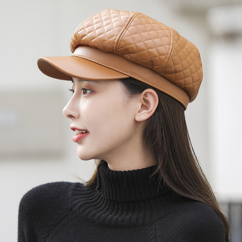 Urban Noir: The Adjustable Leather Octagonal Beret