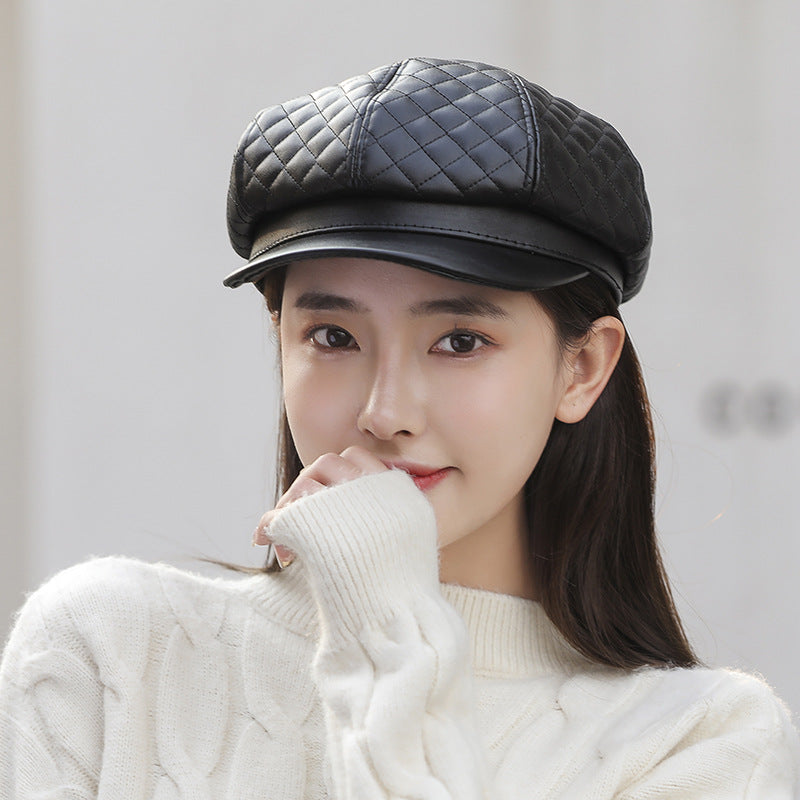 Urban Noir: The Adjustable Leather Octagonal Beret