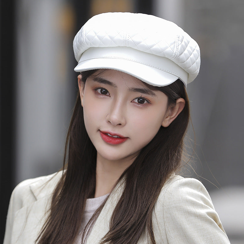 Urban Noir: The Adjustable Leather Octagonal Beret