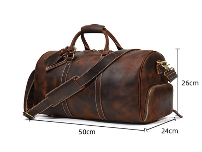The Grand Heritage: Crazy Horse Leather Retro Duffel