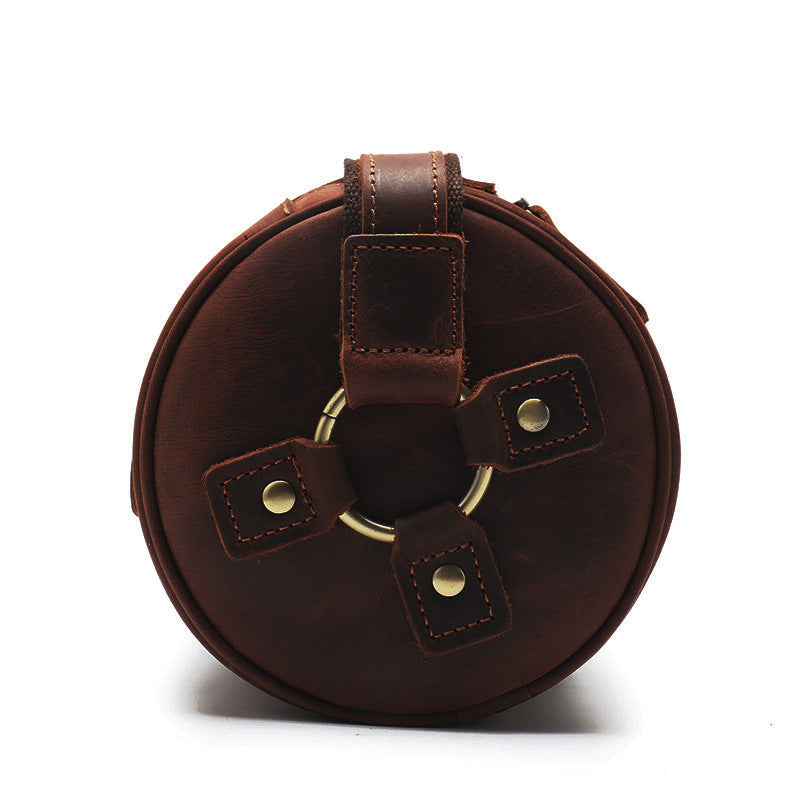 The Barrel: Premium Crazy Horse Leather Cylinder Bag