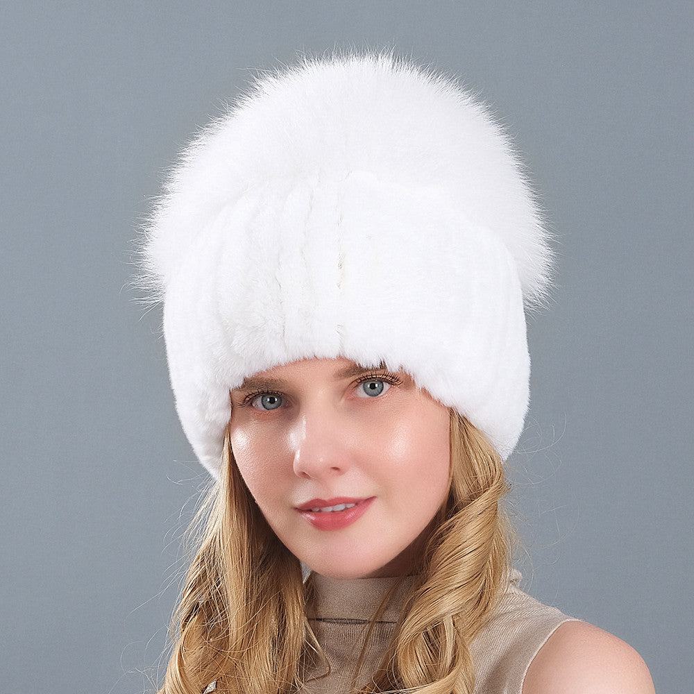 Velvet Frost: The Artisan Fur-Trimmed Knit Beanie