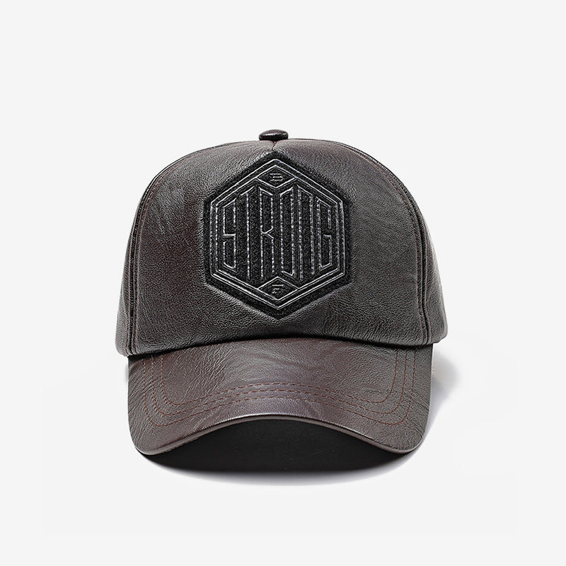 Urban Autumn: The Classic Faux Leather Baseball Cap