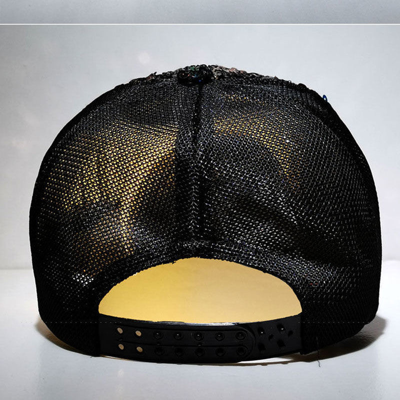 Stellar Radiance: The Geometric Sequin Mesh Cap