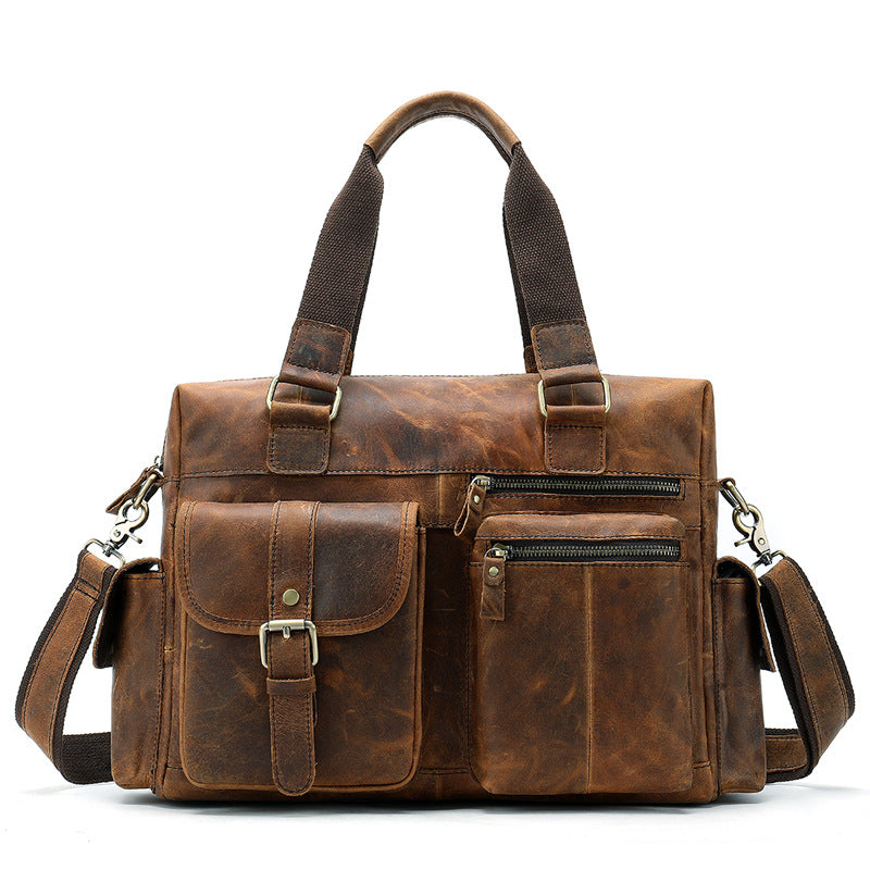 The Voyager: Retro Top-Grain Leather Duffel