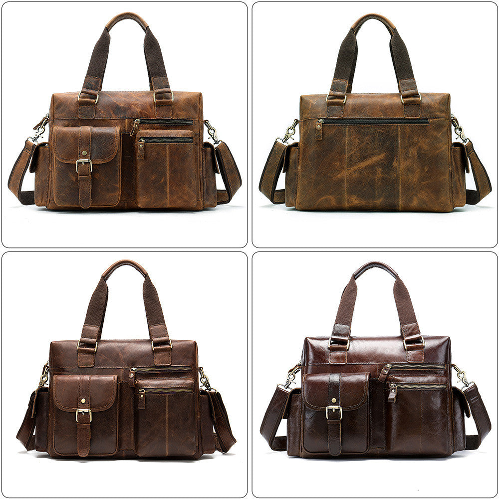 The Voyager: Retro Top-Grain Leather Duffel