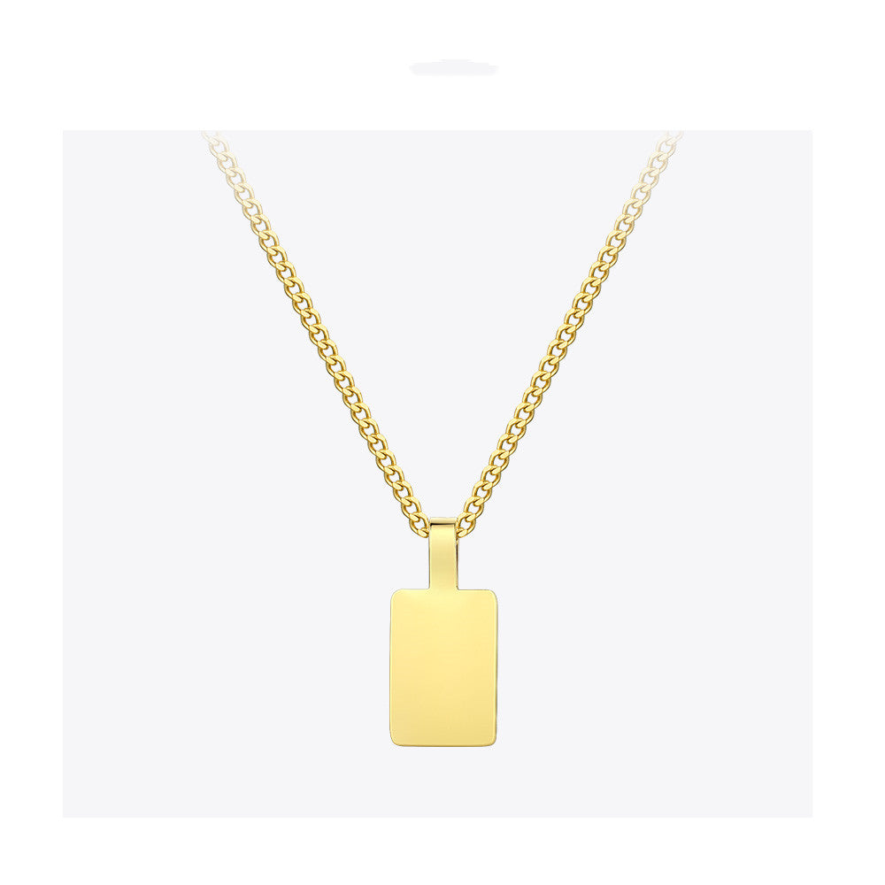 Mirror titanium steel necklace pendant
