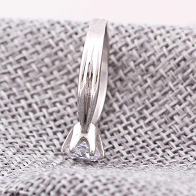 Eternal Solitaire: Brilliant-Cut Titanium Statement Ring