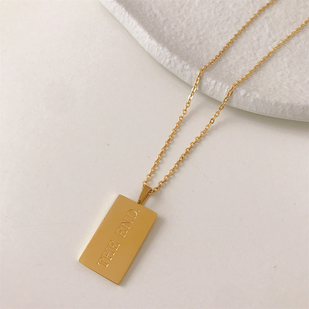 Inspirational Tag Pendant Necklace | Premium Titanium Collection
