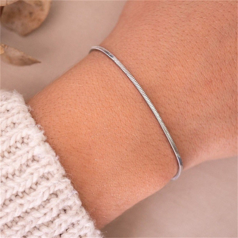 The Liquid Silk: Minimalist Snake Chain Bracelet