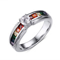 Radiant Brilliance: Diamond-Cut Crystal Titanium Ring