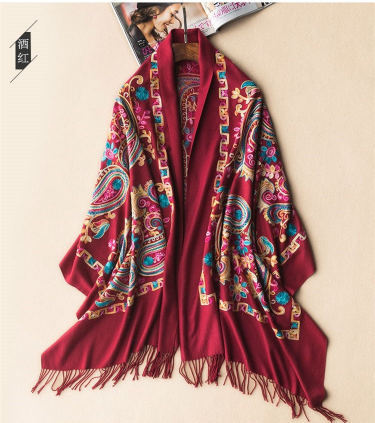 Coco Twoce Heritage Luxe: Ethnic Embroidered Statement Shawl