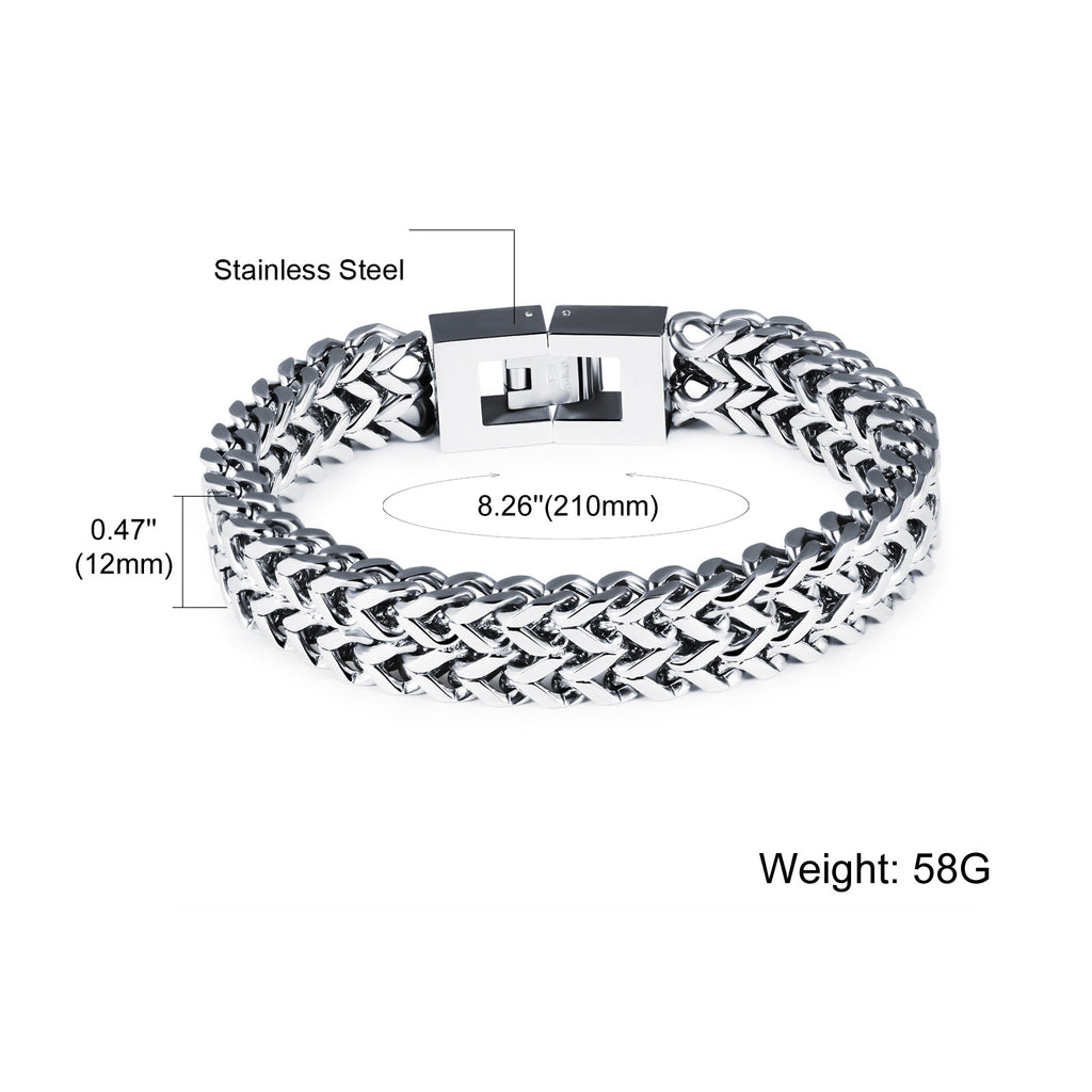 The Titan Bold: 12mm Industrial Titanium Steel Bracelet