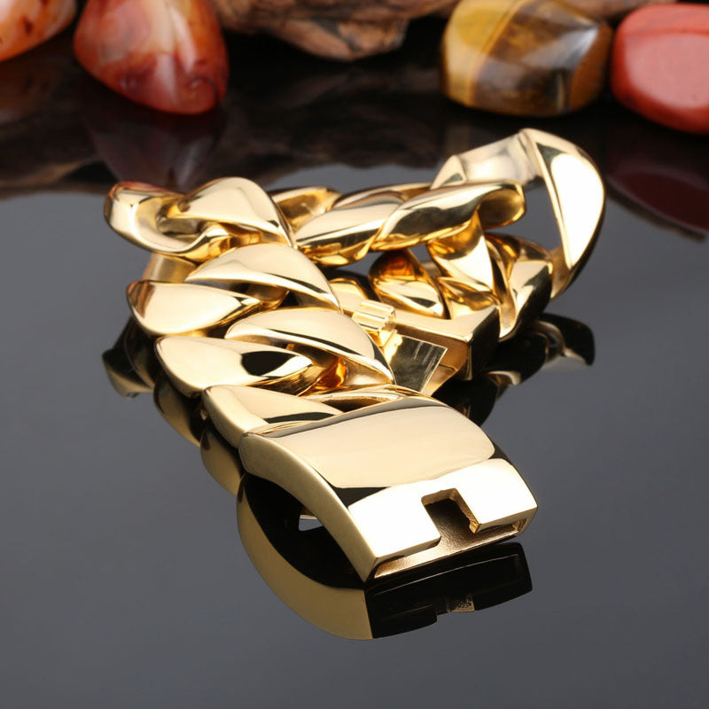 The Sculpted Titan: Heavy-Cast Titanium Steel Bracelet