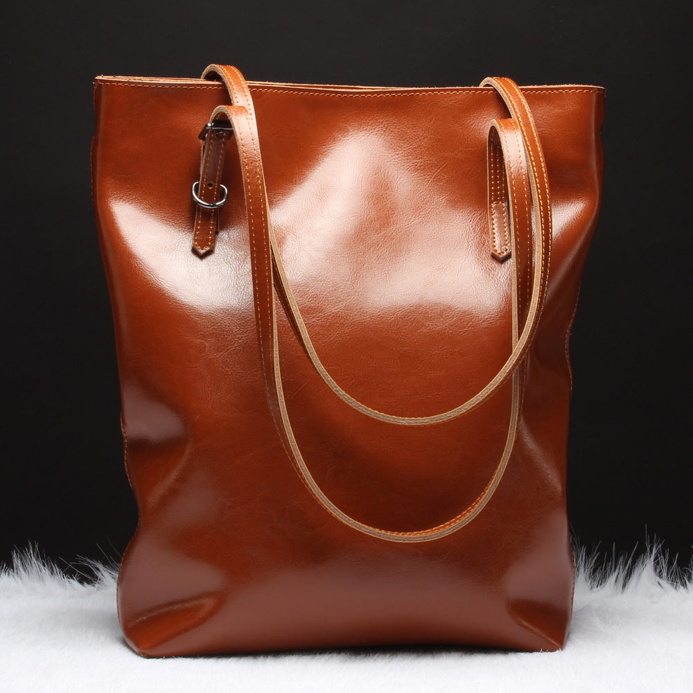 The Grand Luxe: Oil-Waxed Leather Statement Tote