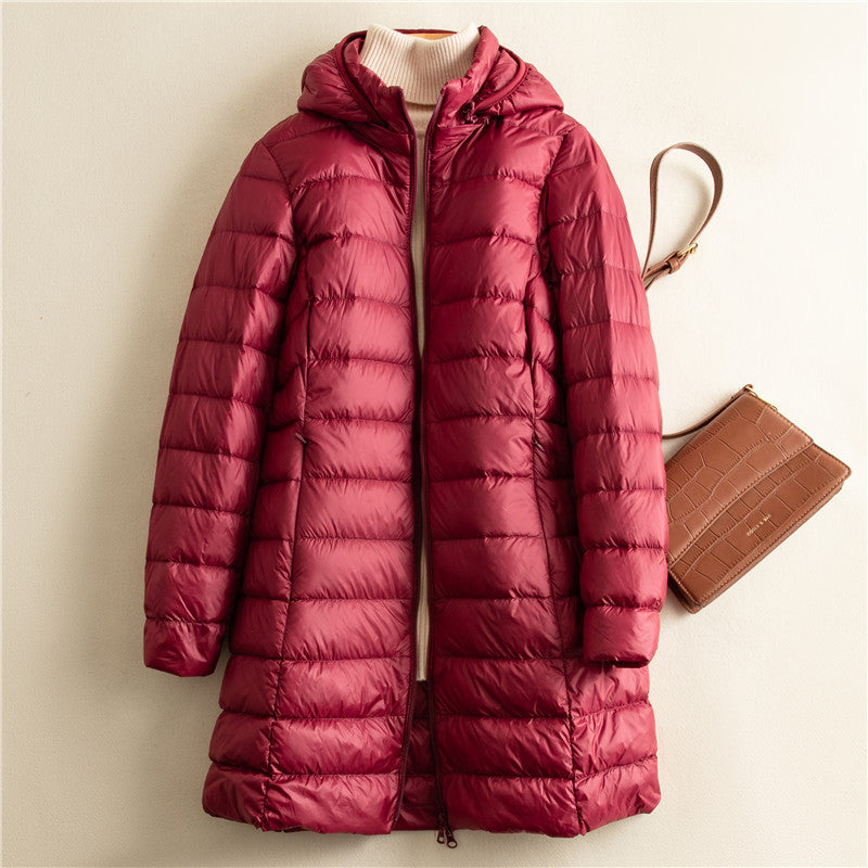 Urban Silhouette: Detachable Hood Light Down Jacket