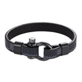 The Grand Horseshoe: Custom-Length Leather & Titanium Steel Bracelet