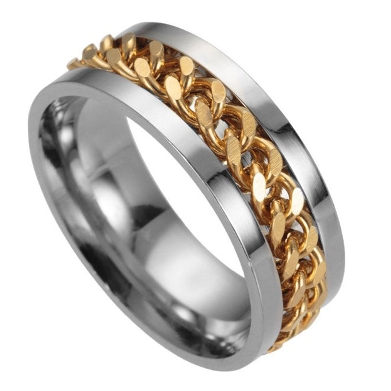 Men’s Rotating Chain "Cool" Titanium Ring