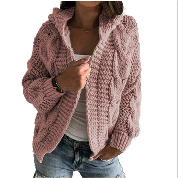 Coco Twoce Heritage Twist: British Style Chunky Knit Cardigan