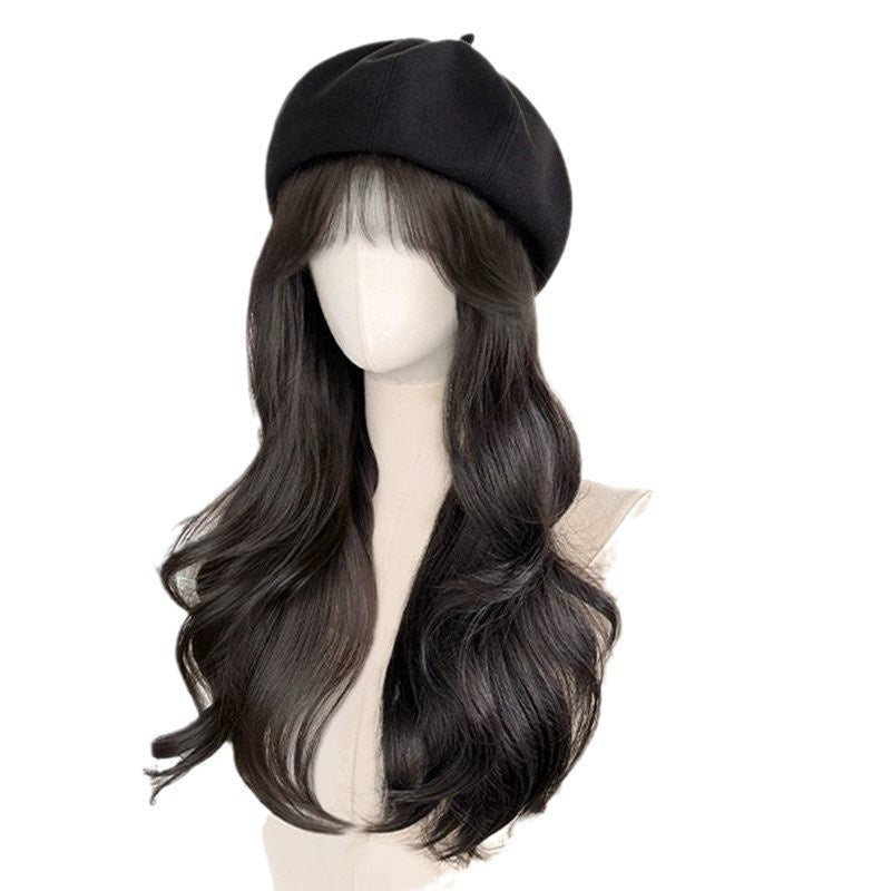 Effortless Allure: The Natural Finish Hat & Wig Duo