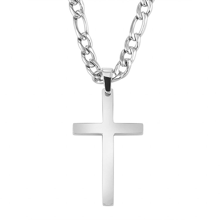 The Eternal Crest: Men’s Titanium Cross Necklace