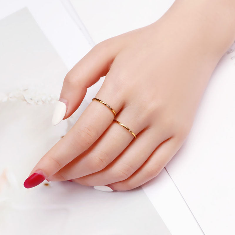 Women’s Geometric Diamond-Accent Titanium Ring