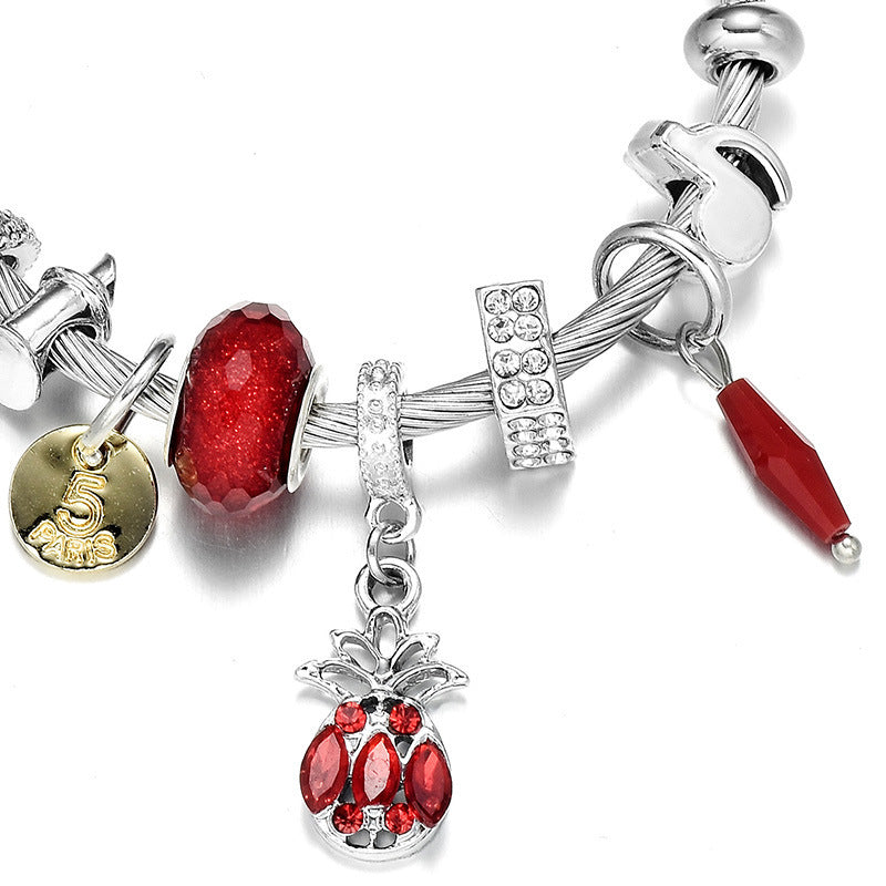The Pineapple Spectrum: Colorful Zircon Titanium Bracelet
